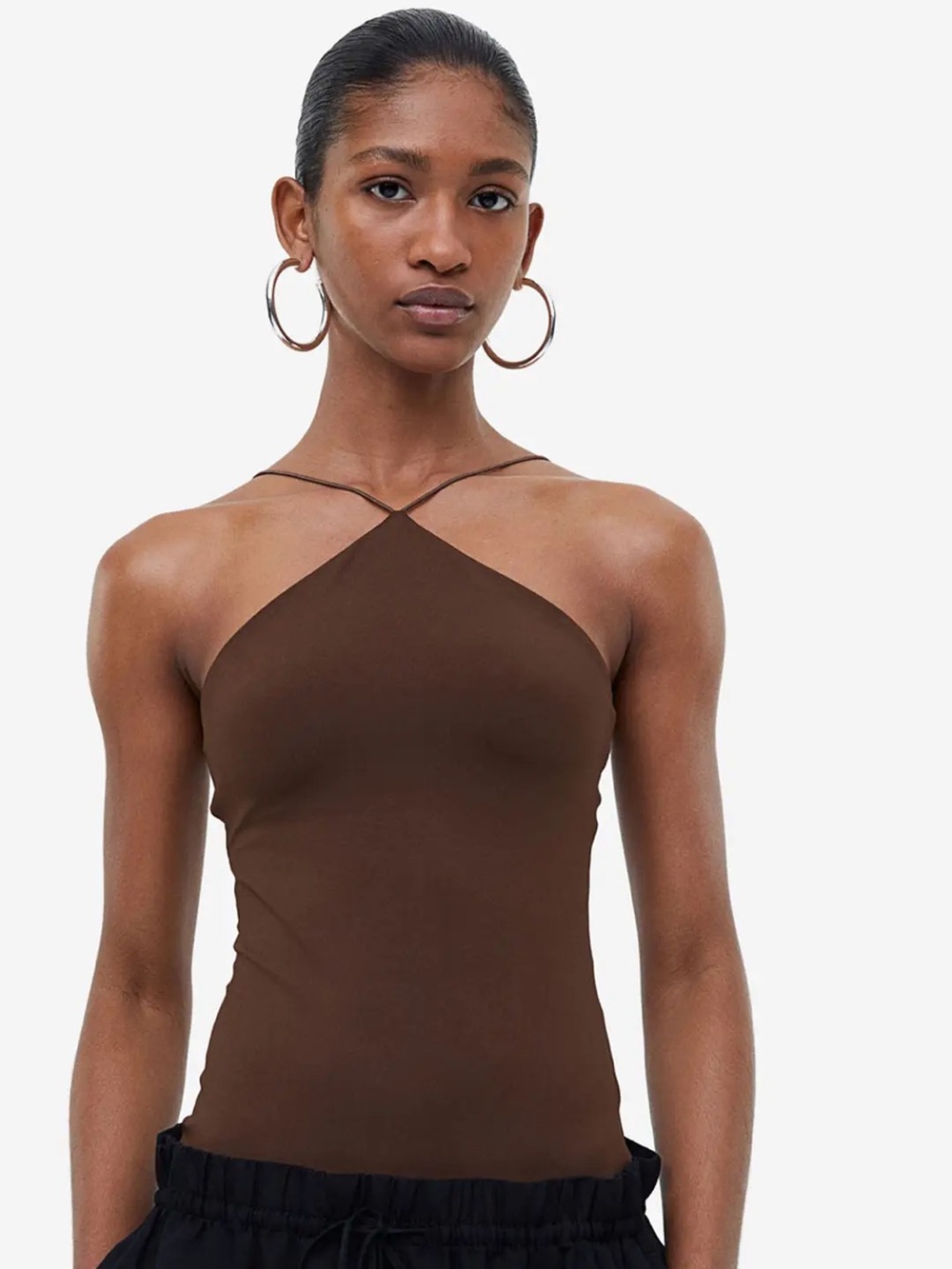 H&M Brown Halter Bodysuit – Size Large